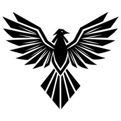 his stylized, graphic illustration showcases a detailed line drawing Line Art Illustration of an Eagle's