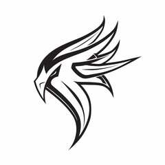 his stylized, graphic illustration showcases a detailed line drawing Line Art Illustration of an Eagle's