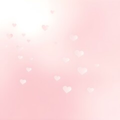Floating Hearts: Delicate heart shapes gently cascade across a soft, gradient pink backdrop, creating a dreamy and romantic atmosphere perfect for conveying feelings of love and affection.