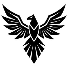 Obraz premium his stylized, graphic illustration showcases a detailed line drawing Line Art Illustration of an Eagle's