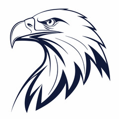 Obraz premium his stylized, graphic illustration showcases a detailed line drawing Line Art Illustration of an Eagle's