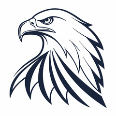 his stylized, graphic illustration showcases a detailed line drawing Line Art Illustration of an Eagle's