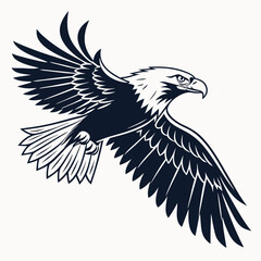 Obraz premium his stylized, graphic illustration showcases a detailed line drawing Line Art Illustration of an Eagle's