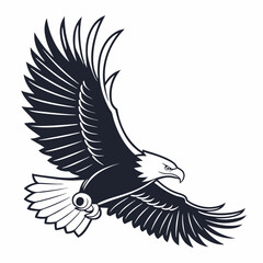 Obraz premium his stylized, graphic illustration showcases a detailed line drawing Line Art Illustration of an Eagle's