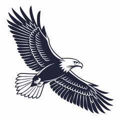 Obraz premium his stylized, graphic illustration showcases a detailed line drawing Line Art Illustration of an Eagle's