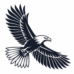 his stylized, graphic illustration showcases a detailed line drawing Line Art Illustration of an Eagle's