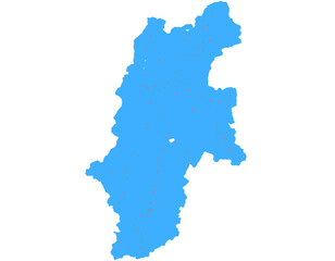 Obraz premium 長野県 地図 ブルー 斑点 イラスト