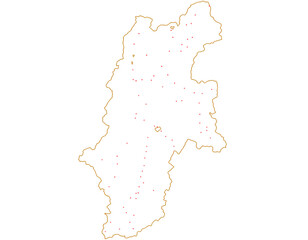 長野県　地図　白　斑点　イラスト