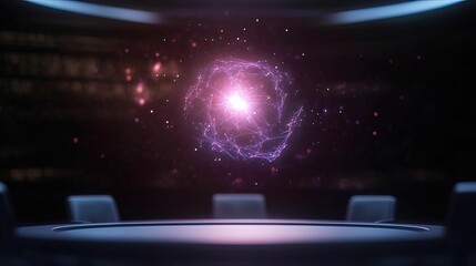 Virtual meeting room experience abstract environment graphic visualization technology concept immersive viewpoint