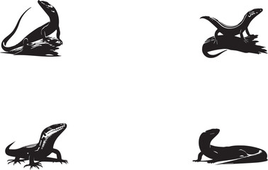 sillhouette of clean vector of  western skink isolated