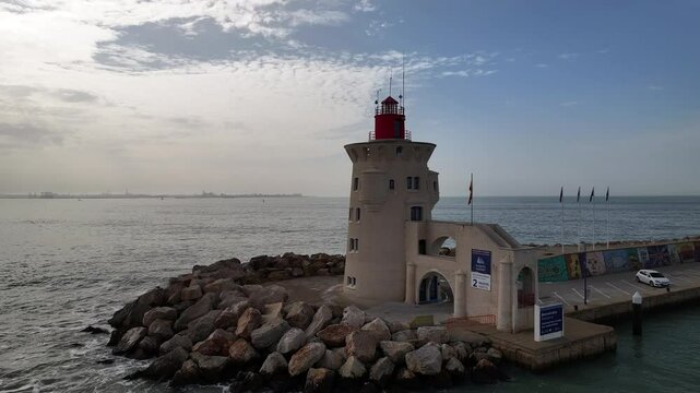 Espig&oacute;n de la baliza de Puerto Sherry, Santa Maria, Cadiz, Espa&ntilde;a