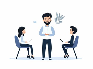 Fototapeta premium Digital entrepreneur presenting innovative ideas in a virtual meeting room office environment business context