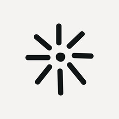 Minimalist black sunburst icon on a light, element vector