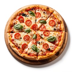 Delicious Pizza with Tomatoes, Mozzarella, and Basil