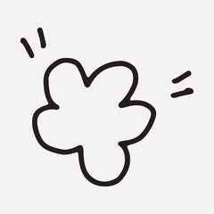 Minimalist doodle of a flower with playful lines, element vector