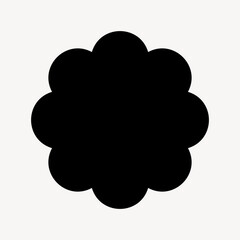 Minimalist black flower outline vector