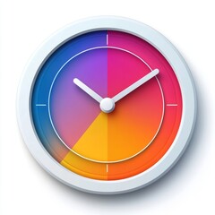Vibrant Colorful Clock Design for Productivity