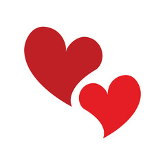 Two Intertwined Red Hearts on a White Background