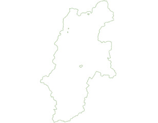 長野県　地図　白　イラスト
