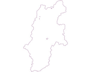 長野県　地図　白　イラスト