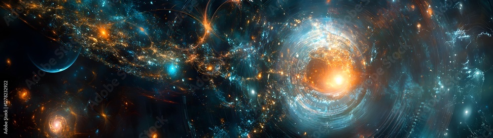 Fototapete mesmerizing cosmic kaleidoscope a vibrant interstellar odyssey of celestial light and energy capturi