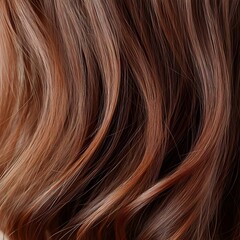 Fototapeta premium Beautiful wavy hair with rich auburn highlights, showcasing texture and shine. Perfect for hair care or fashion-related projects.