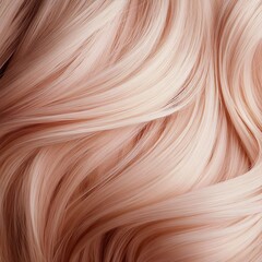 Obraz premium A close-up view of luscious, flowing pastel pink hair, showcasing smooth strands and gentle waves, perfect for beauty and fashion themes.