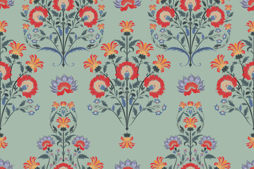 Motifs African boho paisley Floral Ikat pattern embroidery border. Ethnic ikat floral Ethnic Indian Pattern Ikat pattern Ethnic Pattern.Border indian floral Aztec embroidery border seamless patterns.