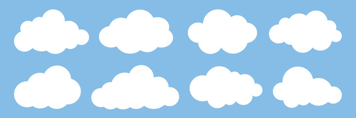 Obraz premium Simple outlined cloud illustration.