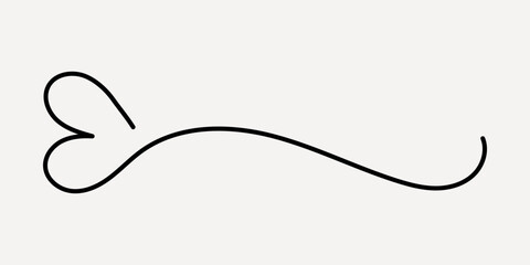 Elegant black decorative swirl design, hand drawn vector