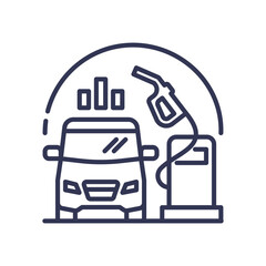 Car at fuel pump symbolizing energy efficiency and consumption.