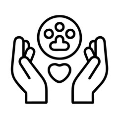 animal care icon, animal care line art - simple line art of animal care, perfect for animal care logos and icons