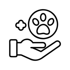 animal care icon, animal care line art - simple line art of animal care, perfect for animal care logos and icons