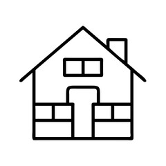 building houses icon, building houses line art - simple line art of building houses, perfect for building houses logos and icons