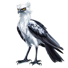 Fototapeta premium Majestic Secretary Bird A Striking Digital Painting.