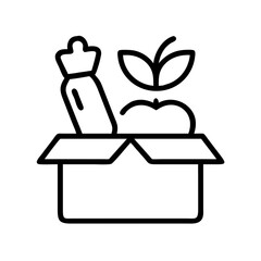 food distribution icon, food distribution line art - simple line art of food distribution, perfect for food distribution logos and icons