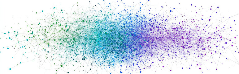 Abstract background with colorful dots and lines network