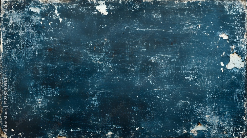 Aufkleber Moody teal and black abstract grunge texture with brush strokes splatters and a distressed worn appearance on an aged dilapidated wall surface  The image has a grungy industrial