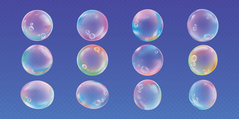 Glossy blue water bubble illustration vector
