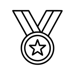 medal icon, medal line art - simple line art of medal, perfect for medal logos and icons