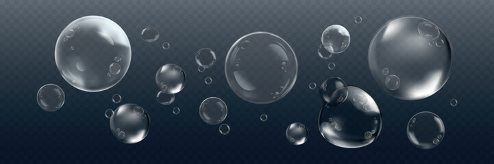 Glossy blue water bubble illustration vector