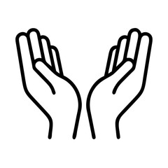 Obraz premium open hands icon, open hands line art - simple line art of open hands, perfect for open hands logos and icons
