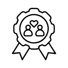 social impact badge icon, social impact badge line art - simple line art of social impact badge, perfect for social impact badge logos and icons