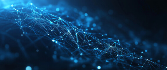 Abstract blue background with polygonal mesh pattern