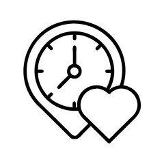 volunteer hours icon, volunteer hours line art - simple line art of volunteer hours, perfect for volunteer hours logos and icons