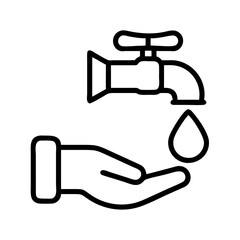 water conservation icon, water conservation line art - simple line art of water conservation, perfect for water conservation logos and icons