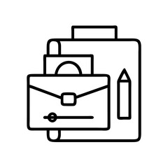 design portfolio icon, design portfolio line art - simple line art of design portfolio, perfect for design portfolio logos and icons