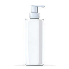 Flat design illustration of a body lotion pump bottle