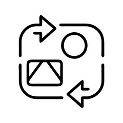 flip icon, flip line art - simple line art of flip, perfect for flip logos and icons