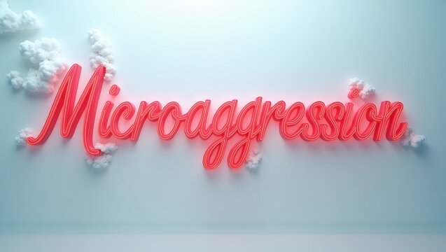 Exploration of microaggression through detailed typography against a soft backdrop